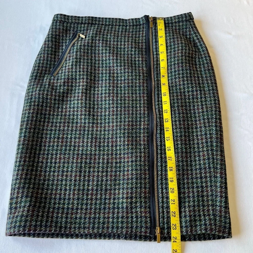*FIRM PRICE* J. Crew Herringbone Wool Off Center Zipper Midi Pencil Skirt